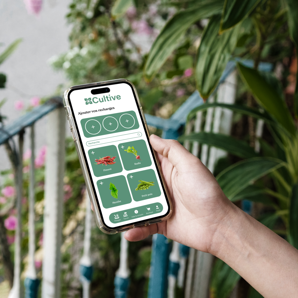 Étape 1 : choisir vos plantes dans l'application potager connecté Cultive
